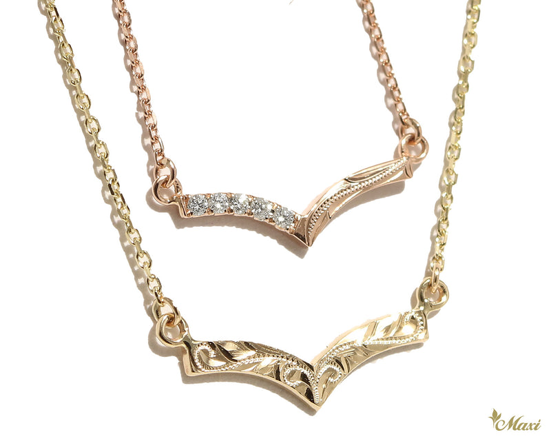 [14K Gold] Kohola Whale Tail Necklace Diamond *Made to order*(TRDSP) 14金 ホエールテール ネックレス