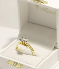 1 Carat Rond Lab-Grown Diamond Hawaiian Engraved Solitaire Ring [14K/18K Gold]