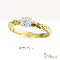 0.25 Carat Rond Lab-Grown Diamond Hawaiian Engraved Solitaire_Cut-out Ring [14K/18K Gold]
