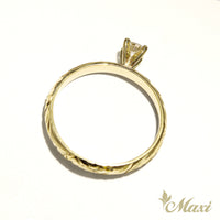 1 Carat Rond Lab-Grown Diamond Hawaiian Engraved Solitaire_Cut-out Ring [14K/18K Gold]