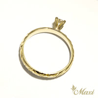 0.25 Carat Rond Lab-Grown Diamond Hawaiian Engraved Solitaire_Cut-out Ring [14K/18K Gold]