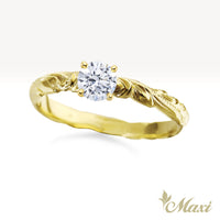 0.25 Carat Rond Lab-Grown Diamond Hawaiian Engraved Solitaire_Cut-out Ring [14K/18K Gold]