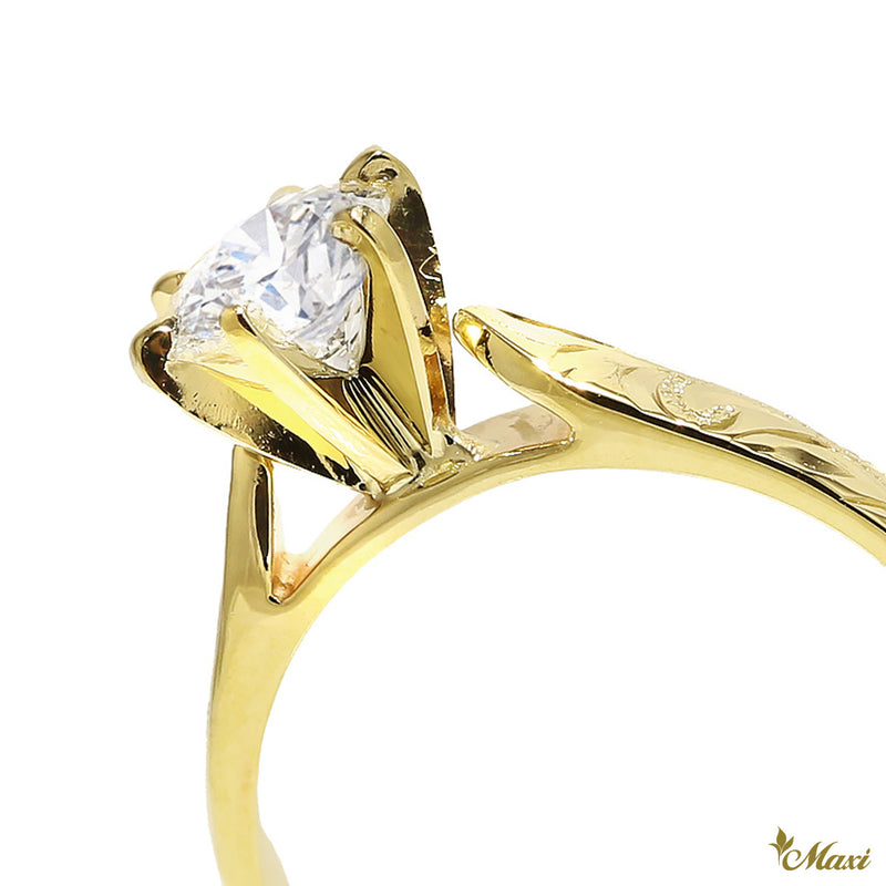 [14K/18K Gold] 1 Carat Ethical Lab-Grown Diamond Engagement Ring [Made to order] エンゲージメントリング