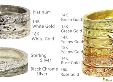 ハワイアンジュエリー　14k 2.5mm Custom Hawaiian Ring [14K/18K Gold/Platinum] – Maxi Hawaiian