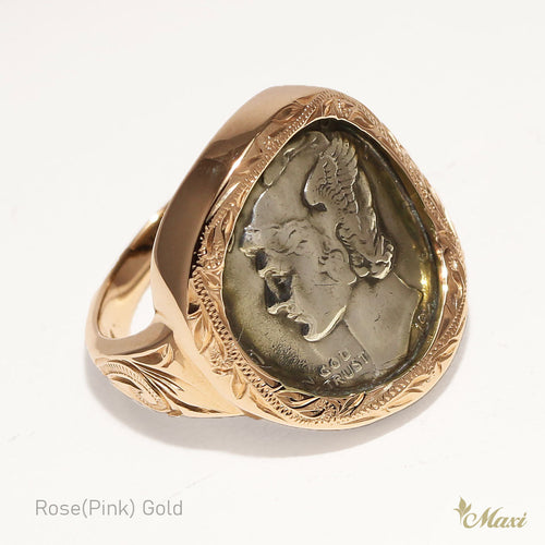 [18K Gold] Mercury Dime Coin Wrap Ring [Made to Order] (R0629 18K)