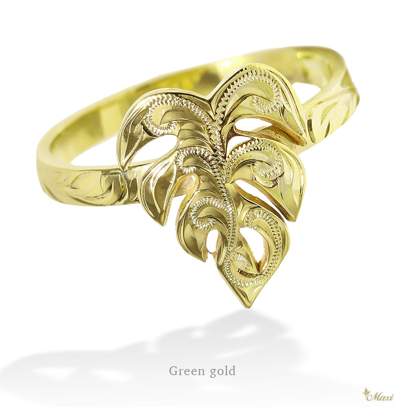 [14K/18K Gold] Hawaiian Monstera Leaf Ring [Made to order] (R_P1255) モンステラ リング