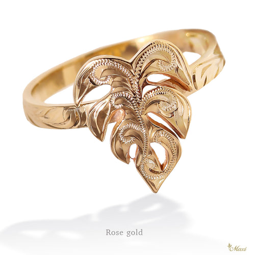 [14K/18K Gold] Hawaiian Monstera Leaf Ring [Made to order] (R_P1255)