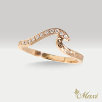 1.5mm Nalu Wave Ring Diamond Ring [14K/18K Gold]