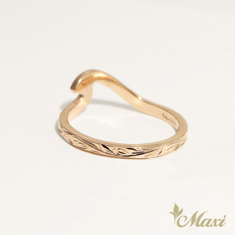 1.5mm Nalu Wave Ring Diamond Ring [14K/18K Gold]
