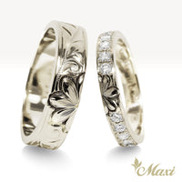 Naupaka Eternity Couple Rings [14K/18K Gold/Platinum]