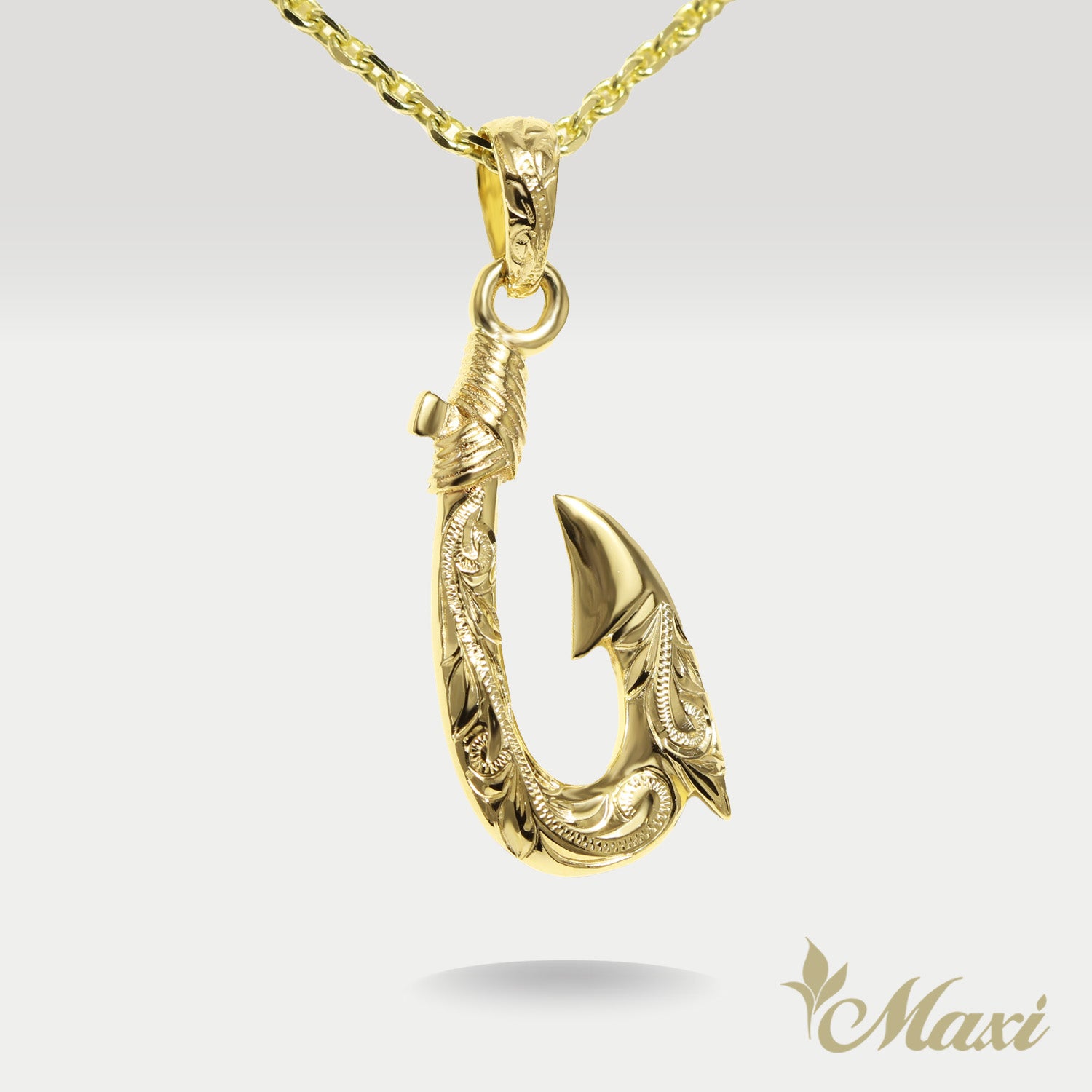 Maxi ハワイアンジュエリー 14K ホク ペンダントトップ ハワイアンジュエリー/K10YG/カットワークサーフボード