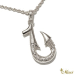 [Silver 925] Fish Hook Pendant Small-Double Side Engraving [Made to Order] (P0953)
