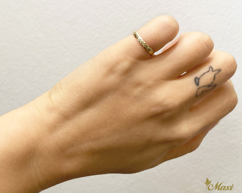 [14K/18K Gold] 0.5mm thick 2.5mm Pinky Ring [Made to Order] (R0305)