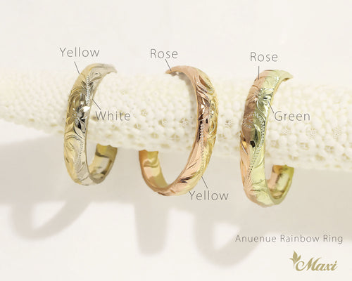 [14K Gold] 3mm Anuenue Rainbow Ring (R0731) *Made to Order* TRDSP
