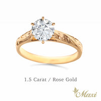 1 Carat Rond Lab-Grown Diamond Hawaiian Engraved Solitaire Ring [14K/18K Gold]