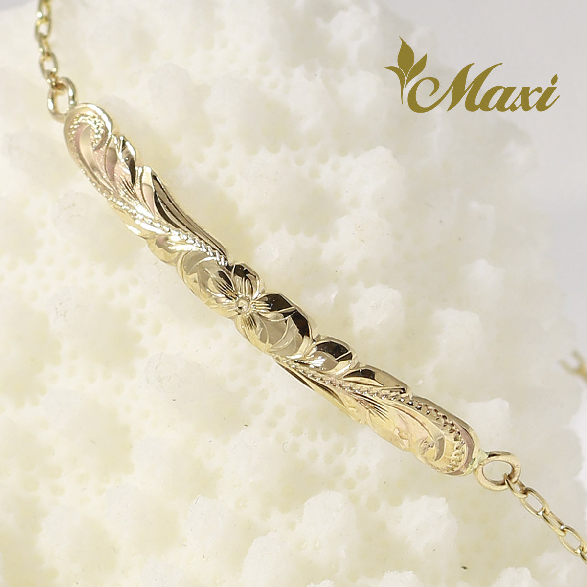 14K Gold Custom-Made Hawaiian Jewelry Plumeria ID Smooth Edge Bracelet –  Nakoa