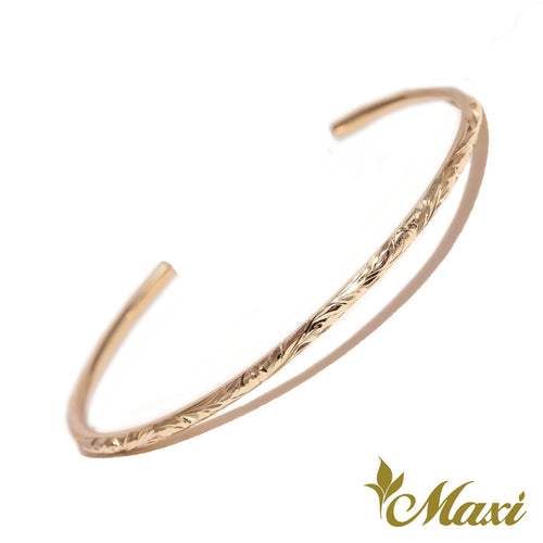 [14K/18K Gold] 1.7mm Tube Open Bangle Bracelet *Made-to-order* (B0589)