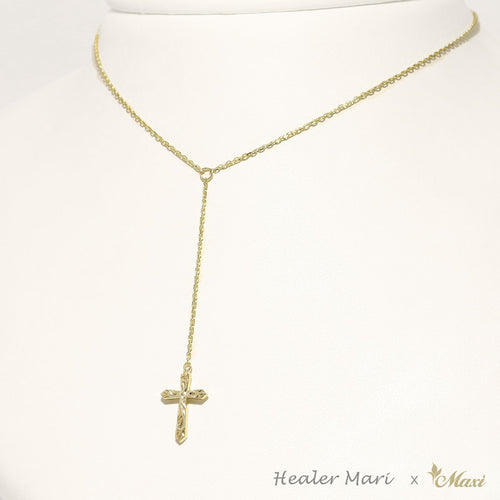 [14K Gold] Rosary Dangle Stone Necklace *Made-to-order*(N-Rosary)Newest