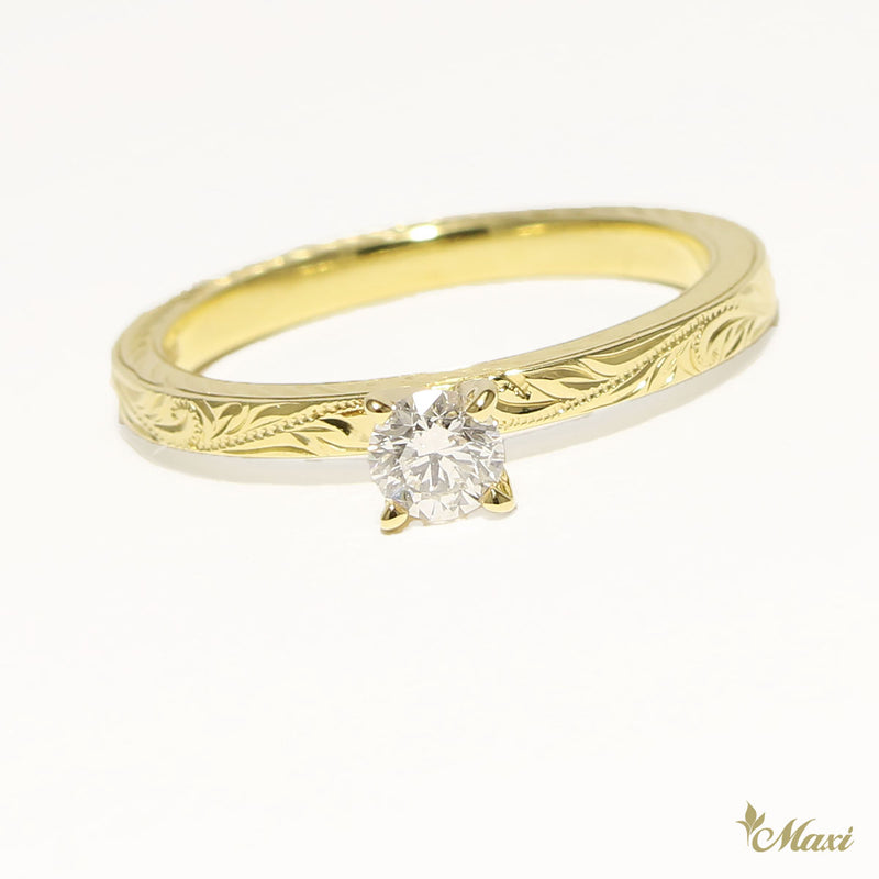 [14K/18K Gold] 0.28ct Diamond 2mm/Flat Ring - Fashion/ Engagement *Made to order