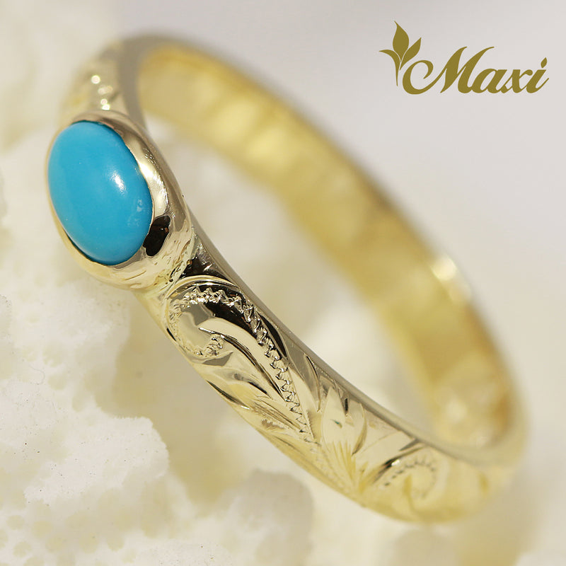 [14K Gold] 3mm Turquoise Ring *Made to Order* TRDSP