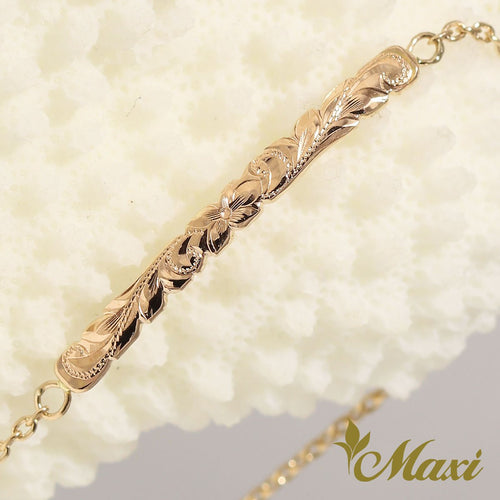 [14K Gold] 3mm x 32mm ID Bracelet/Anklet(ID-M)　14金　ブレスレット