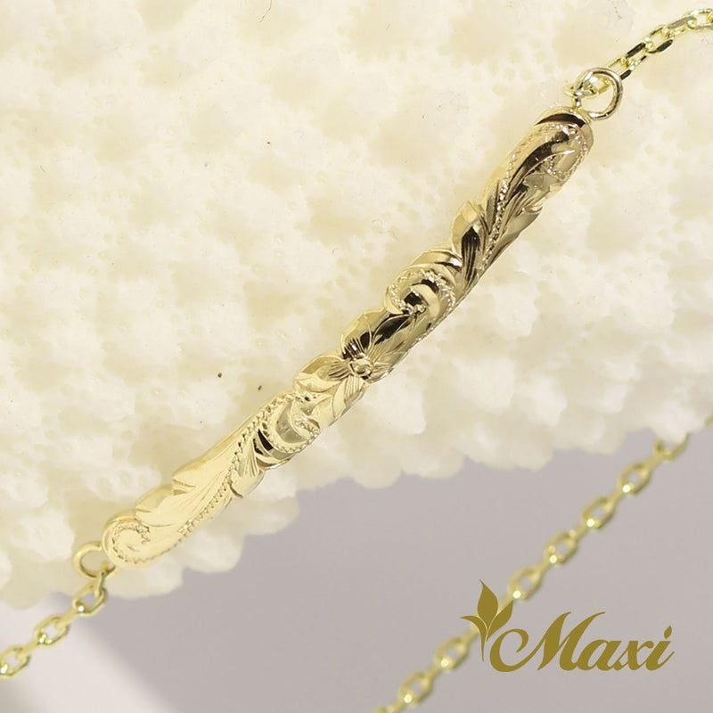 [14K Gold] 3mm x 32mm ID Bracelet/Anklet(ID-M)　14金　ブレスレット