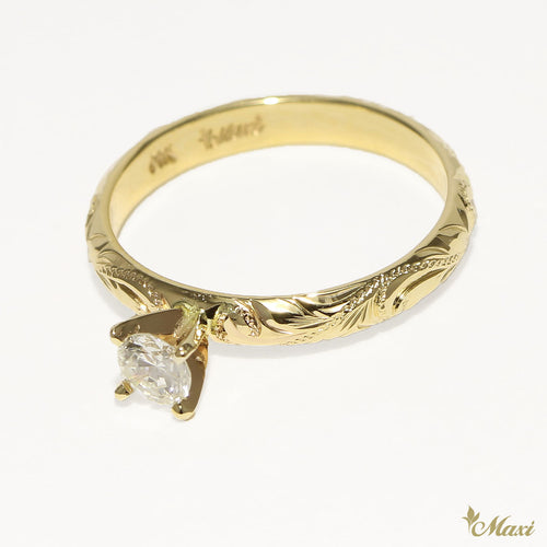 [14K Gold] 0.26ct Diamond 3mm/Barrel Ring - Fashion/ Engagement *Made to order