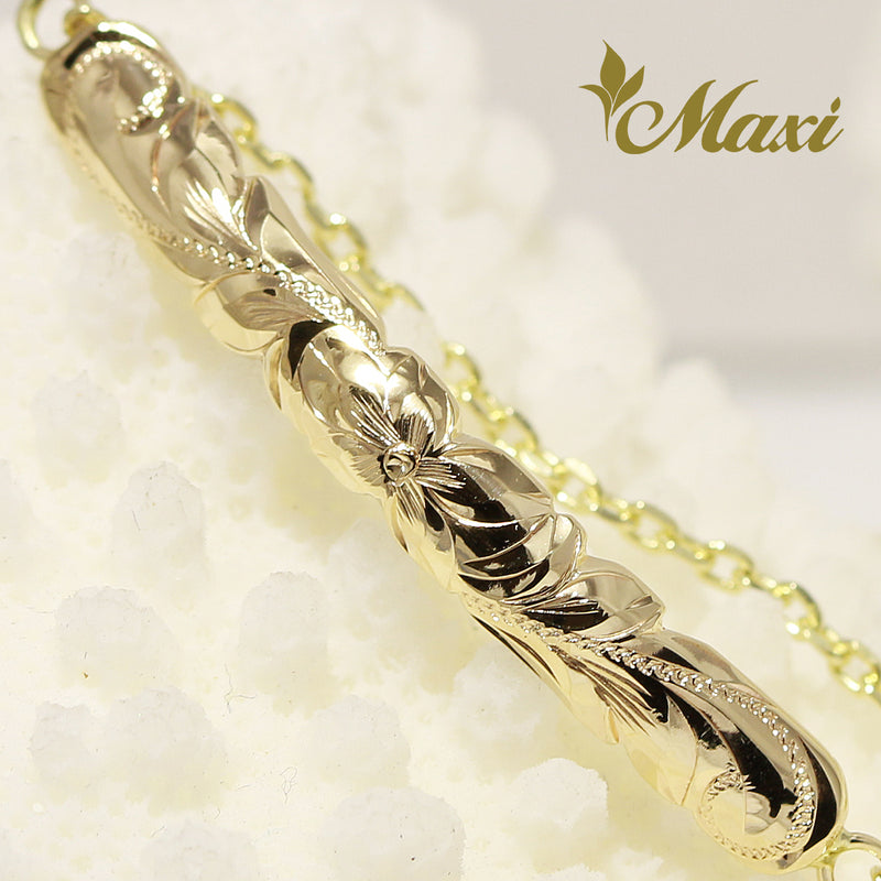 14K Yellow Gold] Hawaiian Plumeria Flower Bracelet with Diamond (B055 –  Maxi Hawaiian Jewelry マキシ ハワイアンジュエリー ハワイ本店