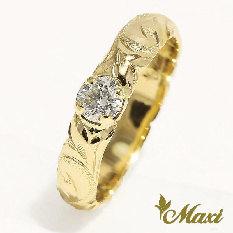 [14K/18K Gold][Platinum] 0.25 carat Diamond Ring 4mm - Fashion/ Engagement/Custom (R0133+0.25ctDia)　ゴールド　ゴールドリング　ダイヤモンド　ダイア　エンゲージ　カスタム