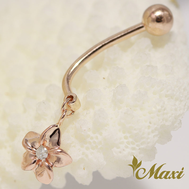 [14K Gold] Plumeria Flower Body Piercing (A0345+P1137) [Made to Order]