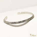 [Black Chrome Silver 925] 4mm Angled Bangle Bracelet *Made-to-order* (B0472)