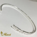 [Silver 925] 3mm Flat Bangle Bracelet-Maile Design (B0518)