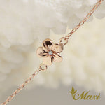 [14K Pink Gold] Hawaiian Plumeria Flower Bracelet with Diamond (B0556)