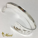 [Silver 925] 12mm Hawaiian traditional design Curl Bangle-Hand Engraved Traditional Hawaiian Design *Made to Order* (B0563)
