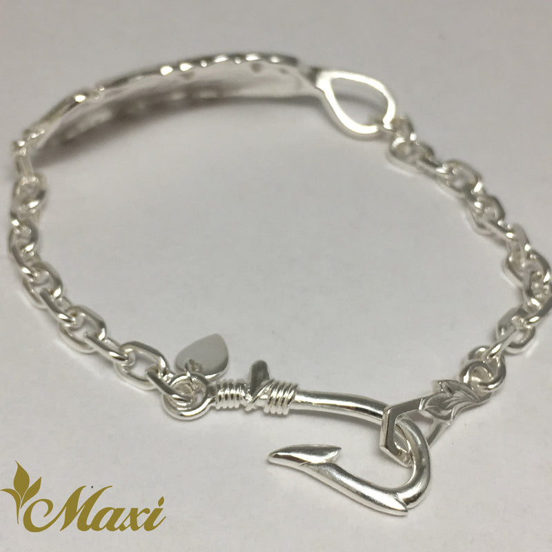 [Silver 925] Bracelet-Hand Engraved Traditional Hawaiian Design-Hand Engraved Traditional Hawaiian Design (B0566)