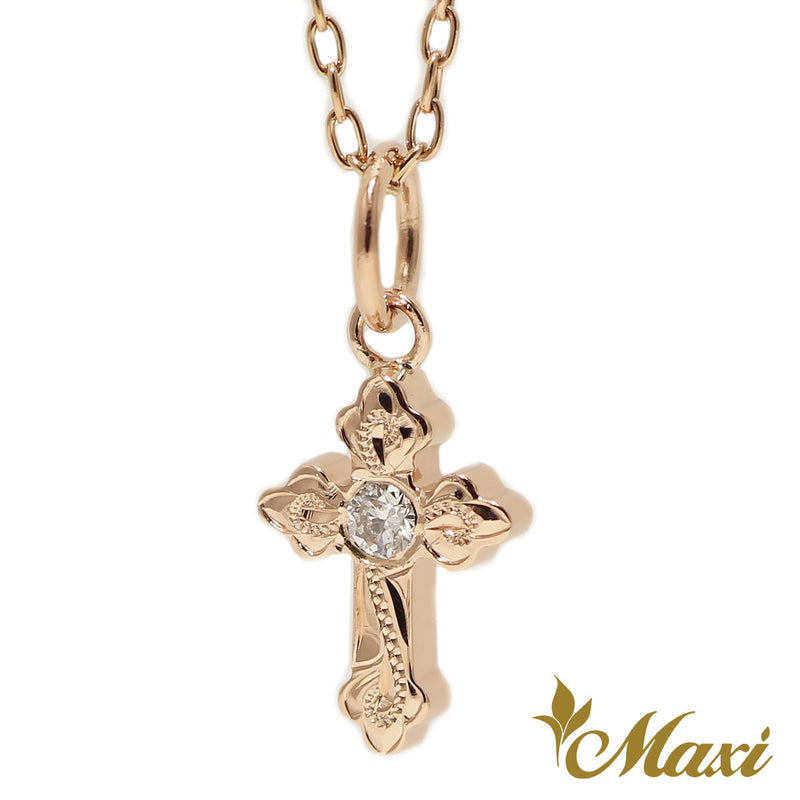 [14K Gold] Diamond Cross Pendant (C0112)