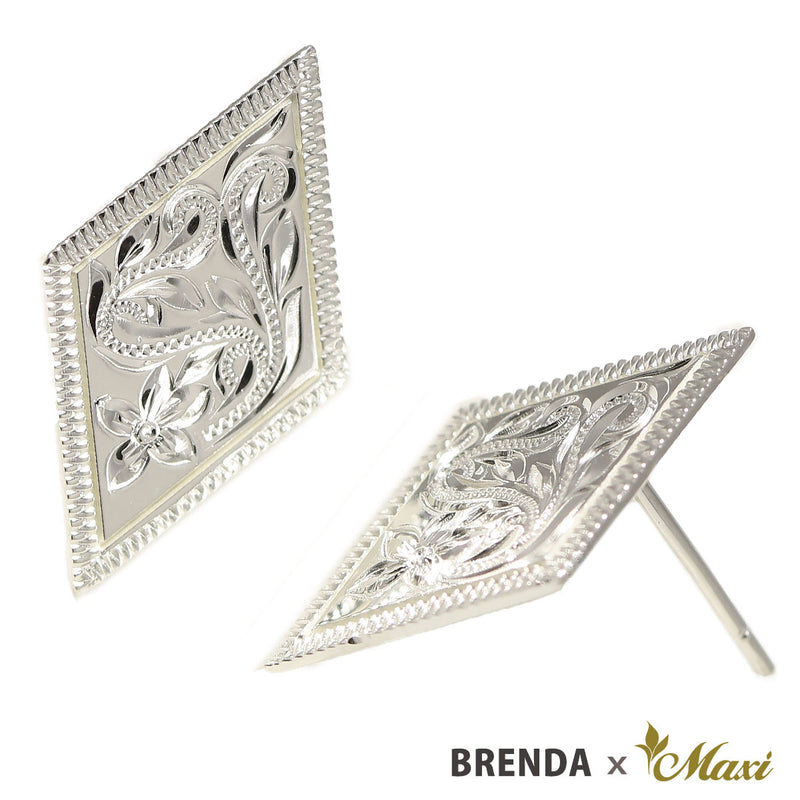 [Silver 925] Brenda x Maxi Diamond Shaped Pierced Earring *Made-to-order* (E0231)