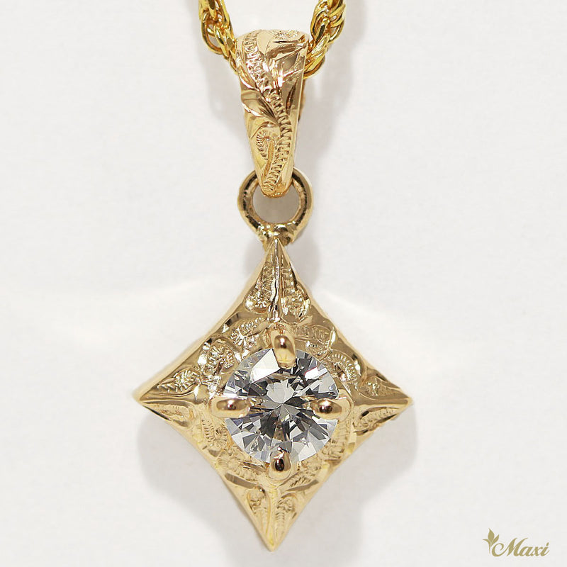 [14K Gold] Hoku Diamond Pendant*Made-to-order*(P0693-0.11ct)