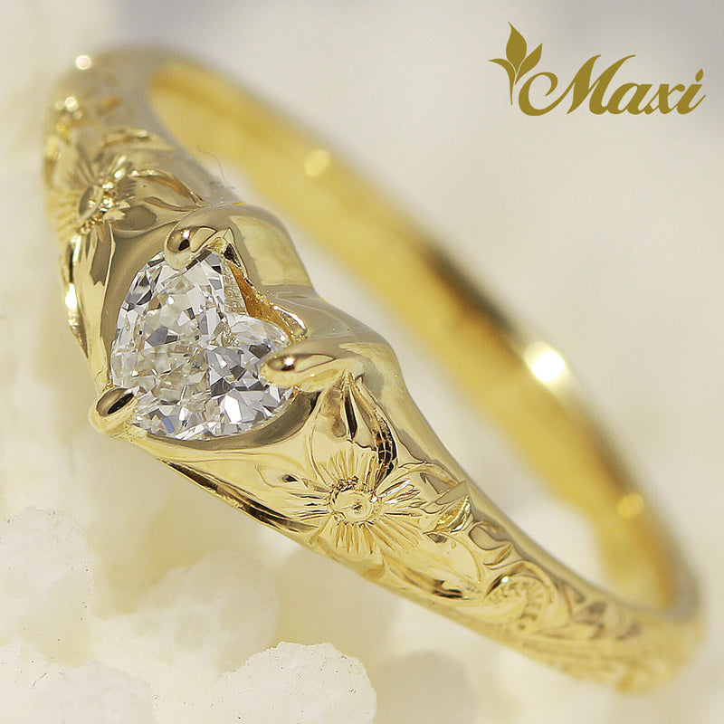 [14K Gold] Heart shaped Diamond Ring (R0835) [Made to Order]
