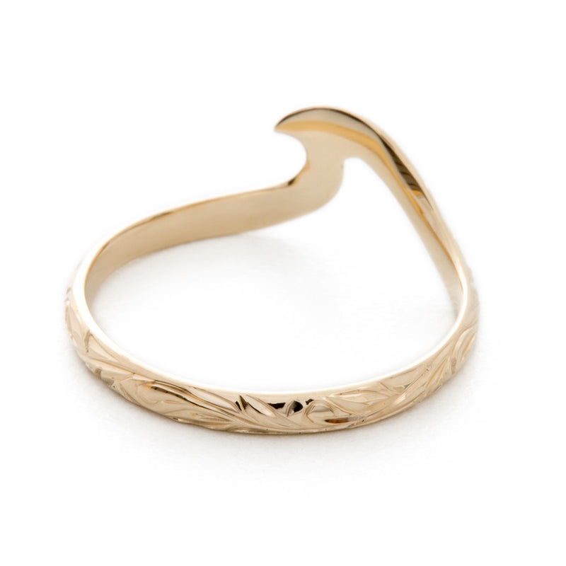 14K Gold] Small Nalu Wave Ring [Made to Order] (KR0040)(Best