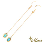 [14K Gold] Sleeping Beauty Turquoise Pierced Earring*Made-to-order*(LBE P1262 chain+hook)