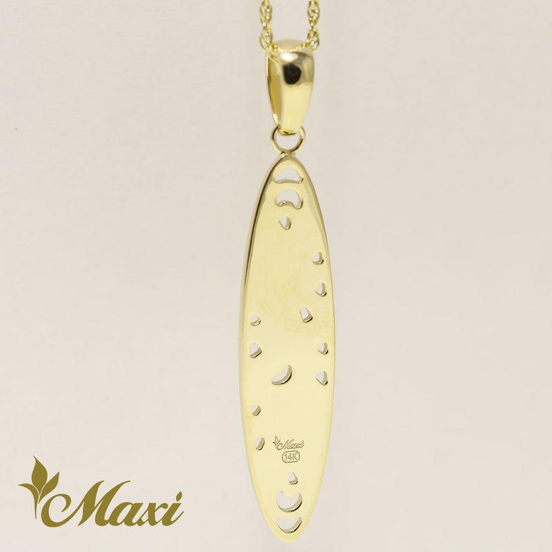 [14K Gold]Surfboard Cut Out Work Pendant*Made-to-order*(KP0135)