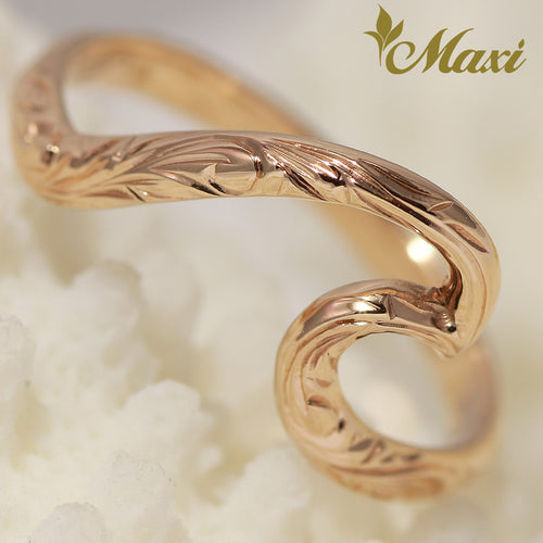 [14K Gold] Large Nalu Wave Ring [Made to Order] (KR0039)