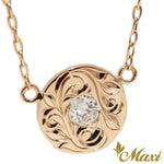 [14K Gold] 9mm Round Necklace and 0.1ct Diamond*Made-to-order*(N0332-9mm)