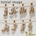 [14K Gold] Initial Pendant Large with Diamond *Made-to-order*(P0102 Dia)