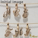 [14K Gold] Initial and Heart Pendant Set (P0101 Diamond + H0107 Diamond) [Made to Order]