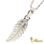[Silver 925] Maile Leaf Pendant Large-Hand Engraved Traditional Hawaiian Design (P0111)