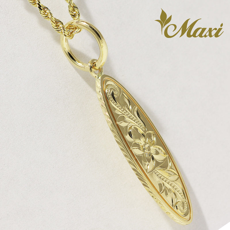[14K Gold] Surfboard Pendant Small (P0171-1.2mm thick) [Made to Order]
