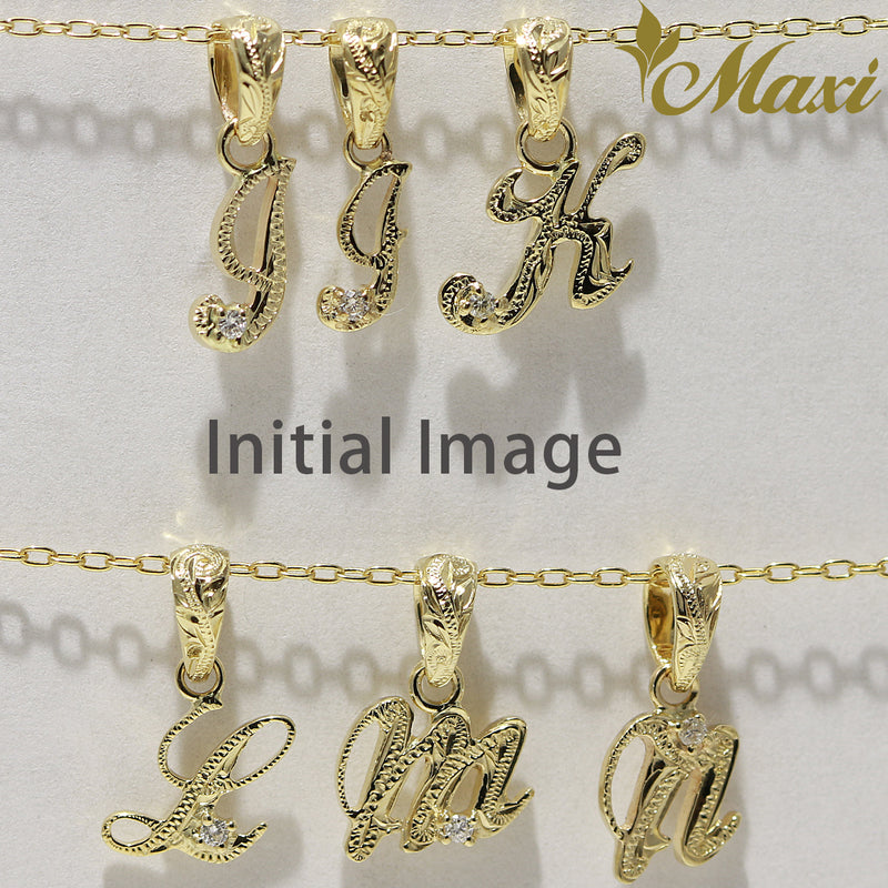 [14K Gold] Initial Pendant Small with Diamond [Made to Order] (P0628)