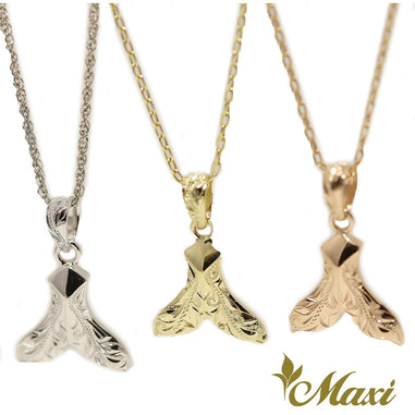 Kohola Whale Tail Pendant_Small [14K/18K Gold] – Maxi Hawaiian